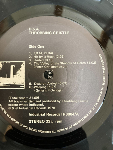 THROBBING GRISTLE - DoA The 3rd & Final Report ORIGINAL 1978 UK PRESS VG+/VG+ - Picture 4 of 5