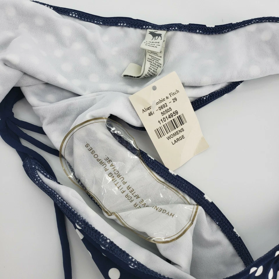 Nuevo Abercromie Mujer Bikini Parte Inferior Traje de Baño Lados Corbata Lunares Talla Grande Foto 3 de 3