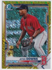 2021 Bowman Chrome Prospects Jeter Downs Gold Shimmer Refractor #/50 Red Sox