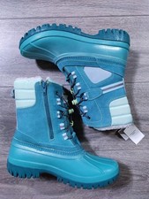 Lands End Boots Big Girls Medium 6 Teal Green Insulated Winter Snow Shoes Kids