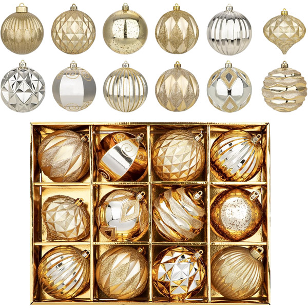 Weihnachtskugeln Christbaumschmuck Weihnachtsdekoration Elegant Gold 12 StüCk-image