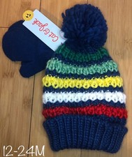 Cat  Jack Baby Boys Size 12-24M Beanie Hat  Mittens Multicolor Rainbow