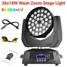 648W Stage Beam Lighting RGBWA UV 36x18W LED Zoom Wash Moving Head Light DMX DJ