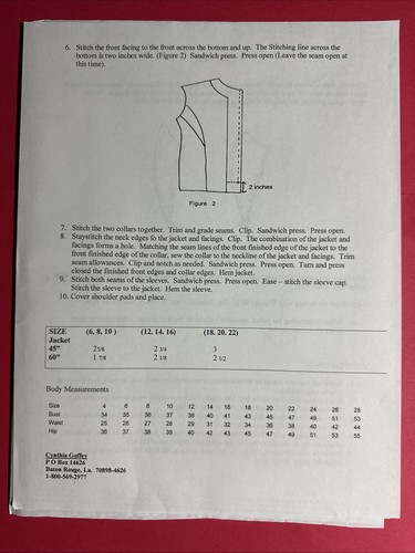 Vintage Cynthia Guffey 5032 Women’s Jacket Blazer 12 14 16 Sewing Pattern UNCUT - Picture 3 of 4