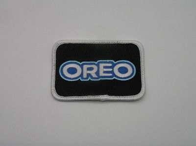 OREO Cookies Black/White/Blue Embroidered Iron On Patch 3.25'' x 2.25''
