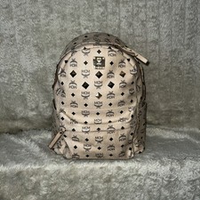MCM ‘Stark’ Backpack | Beige | Studded | Logo | Great Condition | Large |