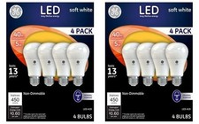  8 bulbs GE Lighting LED A19 Light Bulbs, Soft White, 450 Lumens, 5-Watt,