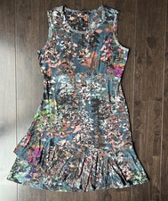 NWOT Peruvian Connection Dress Medium Floral Faux Wrap Stretch