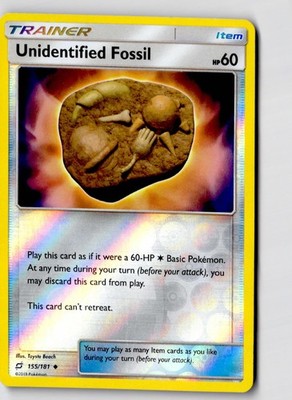 Unidentified Fossil 155/181 Uncommon Team Up Pokemon Reverse Holo Lightly Played