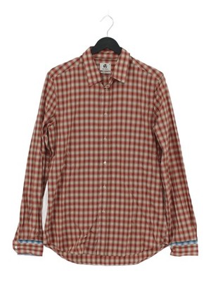 Paul Smith Men's Shirt M Pink Checkered 100% Cotton Basic New with tags