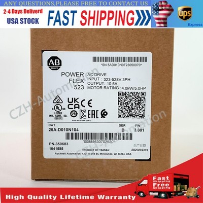 AB 25A-D010N104 Powerflex 523 AC Drive 5.0HP 3 Phase Part 25A-D010N104 HT 1PCS