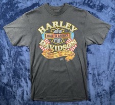 Vintage Harley Davidson 3d Emblem T Shirt Size L Motorcycles Made In America