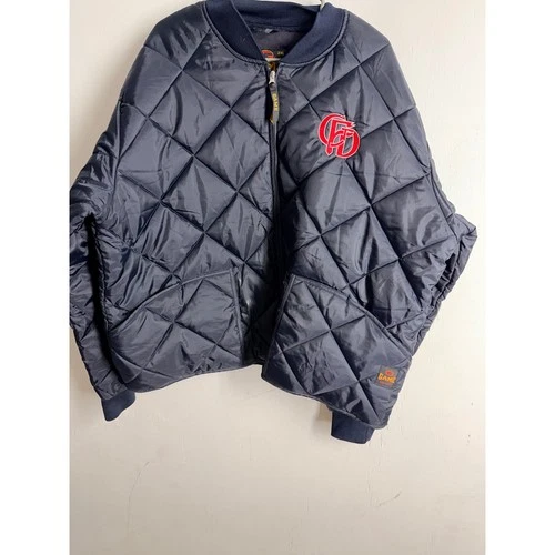 Game Workwear Quilted Bomber Jacket 2XL Navy Blue CFD Ladder 7 Fire Dept 1221J - product listing photo