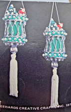 LeeWards EVERGREEN WINTER Tassel Vtg Sequin Bead Christmas Ornament Kit 1975