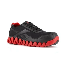 Reebok Men's Zig Pulse Work Atheletic Work Shoe Composite Toe Black/Red WIDE