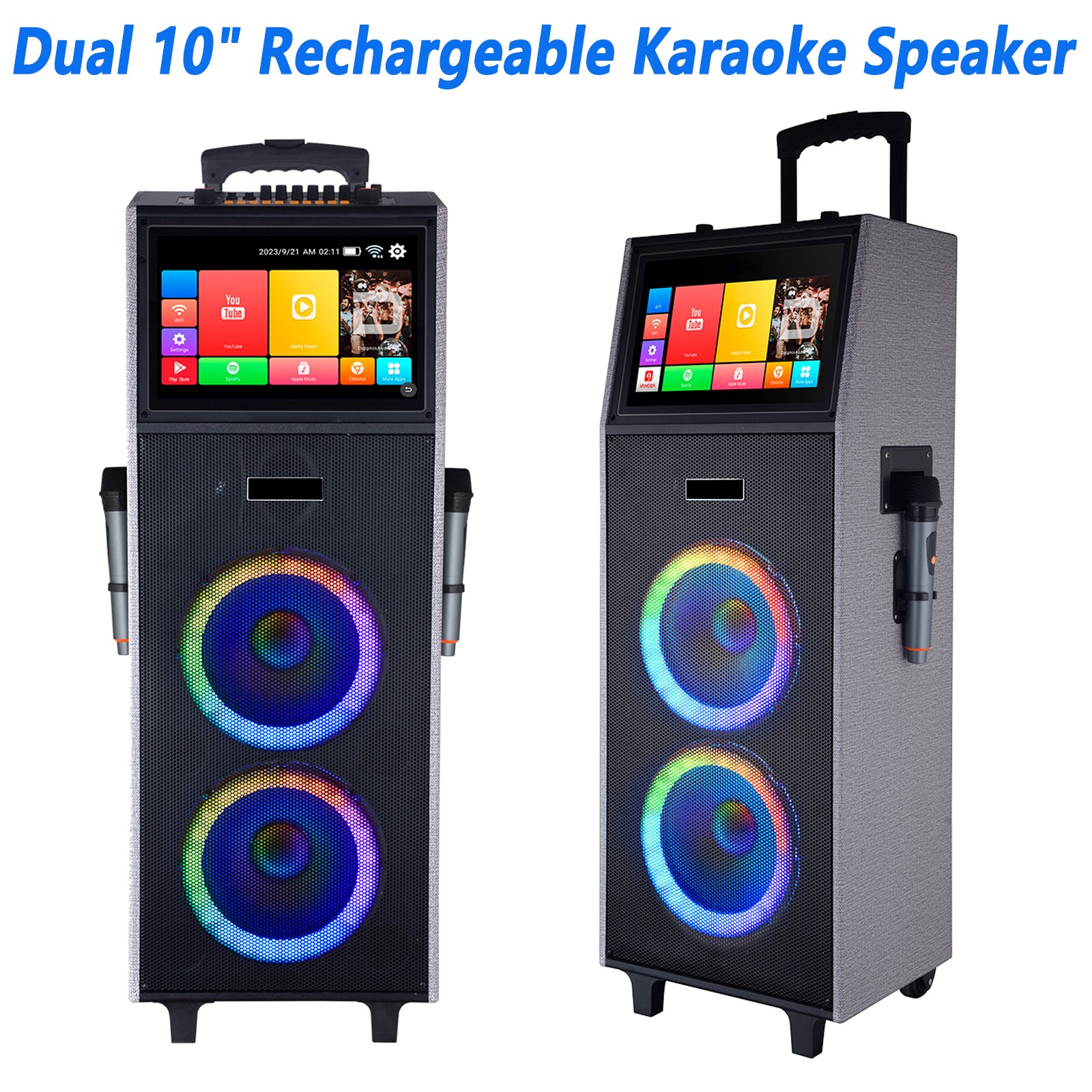 4000W Dual 10-inch jukebox all-in-one sound TouchScreen Kara