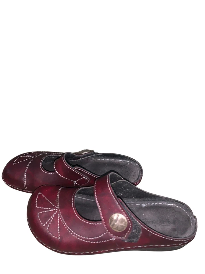 Flexus by Spring Step Casual Slip On Mule Clog Shoe Womens Size 38 Burgundy - Image 3 of 4