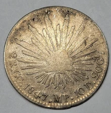 1847 GC Mexico Silver 2 Reales GUADALUPE Y CALVO Mint Rare Issue Nice *M77