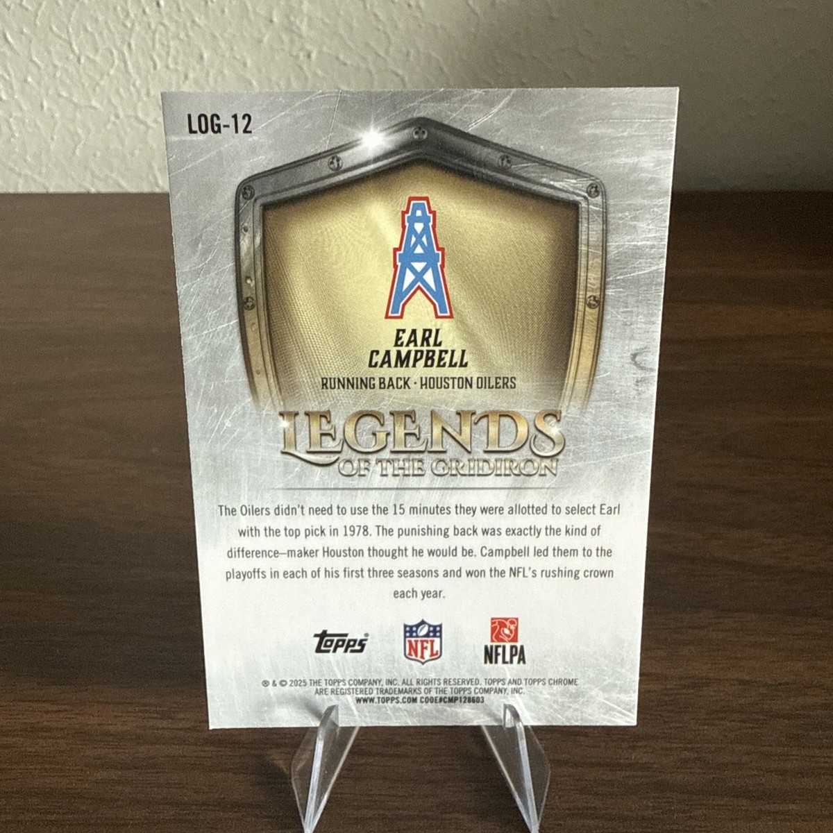 Topps Chrome Legends of the Gridiron Earl Campbell LOG-12 Houston