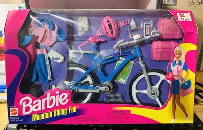 Mattel Barbie Mountain Biking Fun Bicycle Set w/ Outfit Helmet Backpack Shoes/81