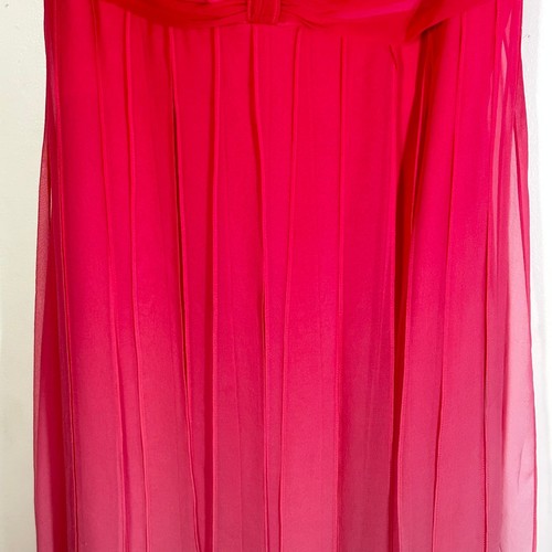 BCBG 100 % Seide ombre rosa transparent Mini trägerlos Korsett Kleid Rüschen Y2K - Bild 3 von 13
