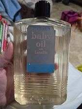 Mennen Baby Oil w/ Lanolin Full Glass Bottle Net 16 Fl Oz New VTG Rare HTF 