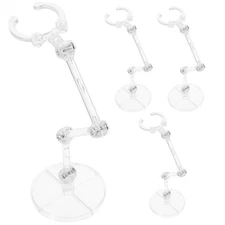  4 Pcs Action Figure Stand Holder Clear for Display Props Figures Accessories