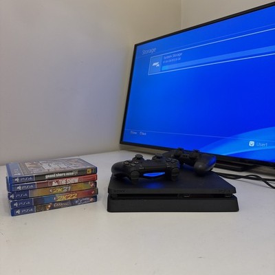 PS4 PlayStation 4 Slim 1TB Console, 6 Games + Controller Bundle CUH 2215B
