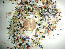 1/4 POUND VINTAGE GLASS ASSORTED COLOR  SIZE SEED ROCAILLE TINY TUBE BEADS L533