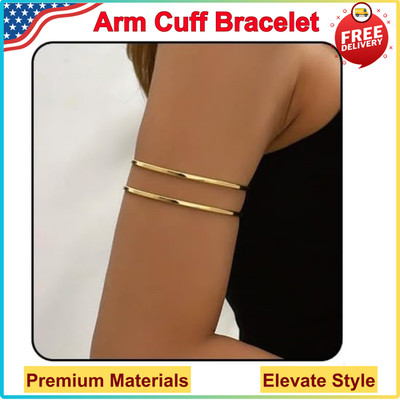 Arm Cuff Bracelet for Women Gold Arm Cuff Upper Arm Layered Cuff Bangle Bracelet