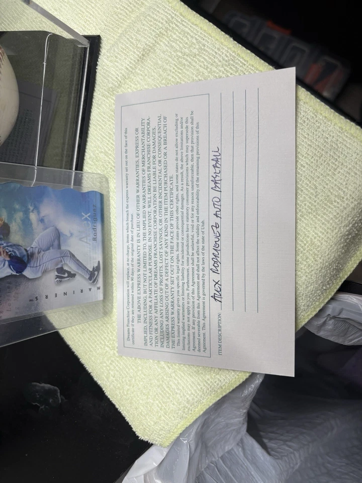 Alex Rodriguez Autographed Baseball Yankees Mariners Guarantee of Authenticity - Image 4 of 4