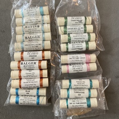 20 Kreinik Balger Metallics Blending Filament  Embroidery Craft Thread mixed lot
