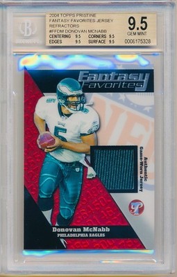 DONOVAN MCNABB 2004 Topps PRISTINE Fantasy Favorites JSY REFRACTOR /25 BGS 9.5