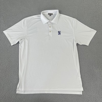 Peter Millar Northwestern Wildcats Summer Comfort Polo Shirt Men XL White Golf