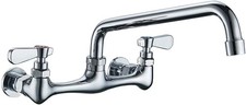 Commercial Kitchen Faucet Wall Mount with 8 Inch Swivel Spout 8" Center Sink ...