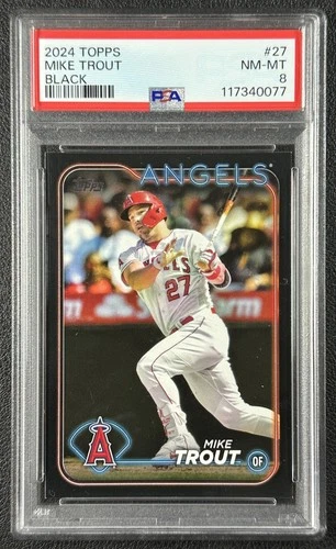 MIKE TROUT PSA 8 2024 TOPPS #27 BLACK 58/73 ANGELS