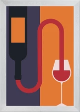 Wine from bottle to glass Framed Wall Art Poster Canvas Print Picture