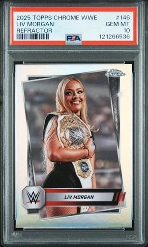 2025 Topps Chrome WWE Wrestling Liv Morgan #146 Refractor PSA 10 Pop 2