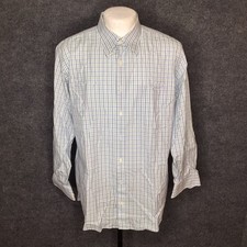 Kirkland Signature Mens Traditional Fit Non-Iron Plaid Dress Shirt Blue Green L