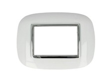Placca Oval 503 3M Moduli Bianco Compatibile con Bticino Axolute