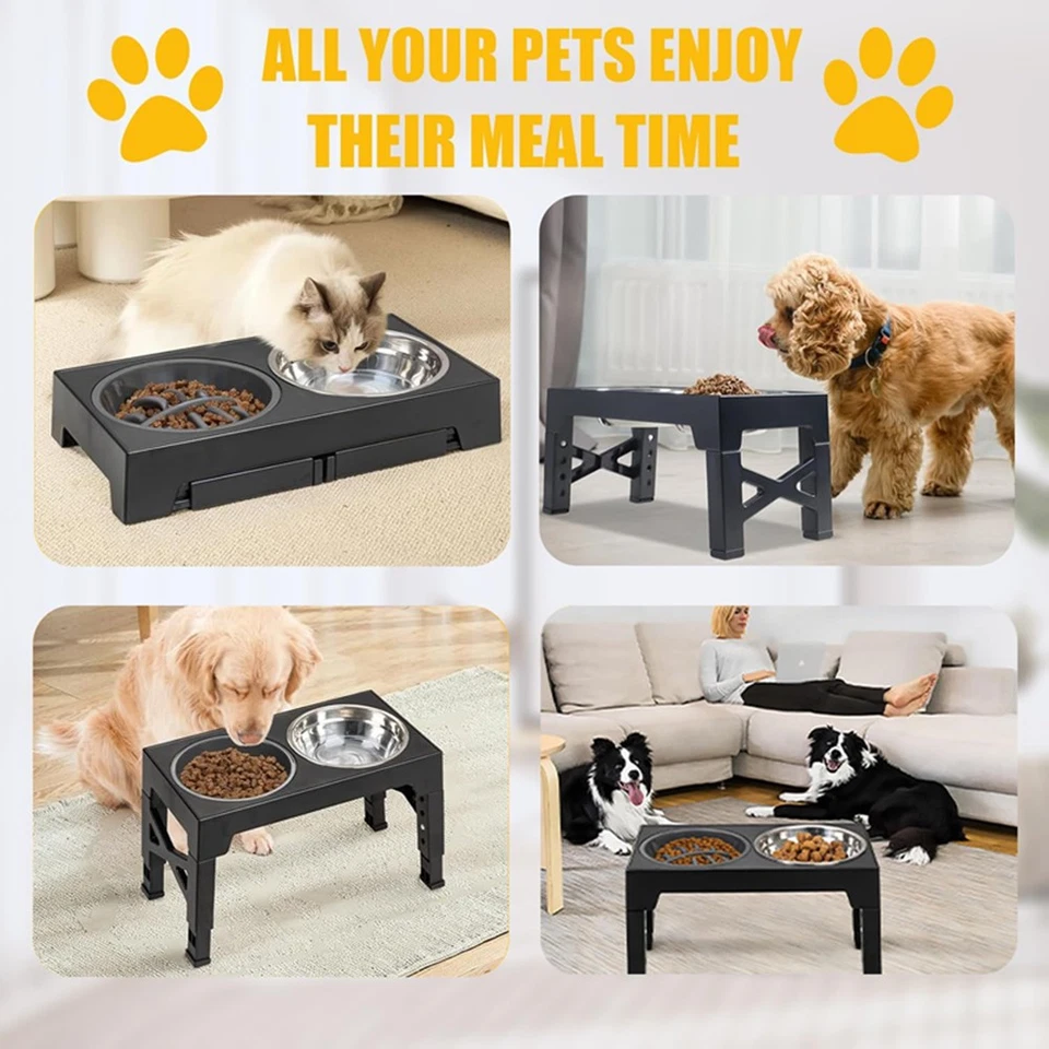 Hundenapf erhöht höhenverstellbar 2-in-1FutternapfSet mit Wassernapf&Fressnapf - Bild 4 von 4