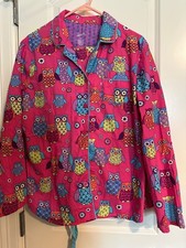 NICK NORA OWL FLANNEL TWO PIECE PAJAMAS SET SIZE LARGE