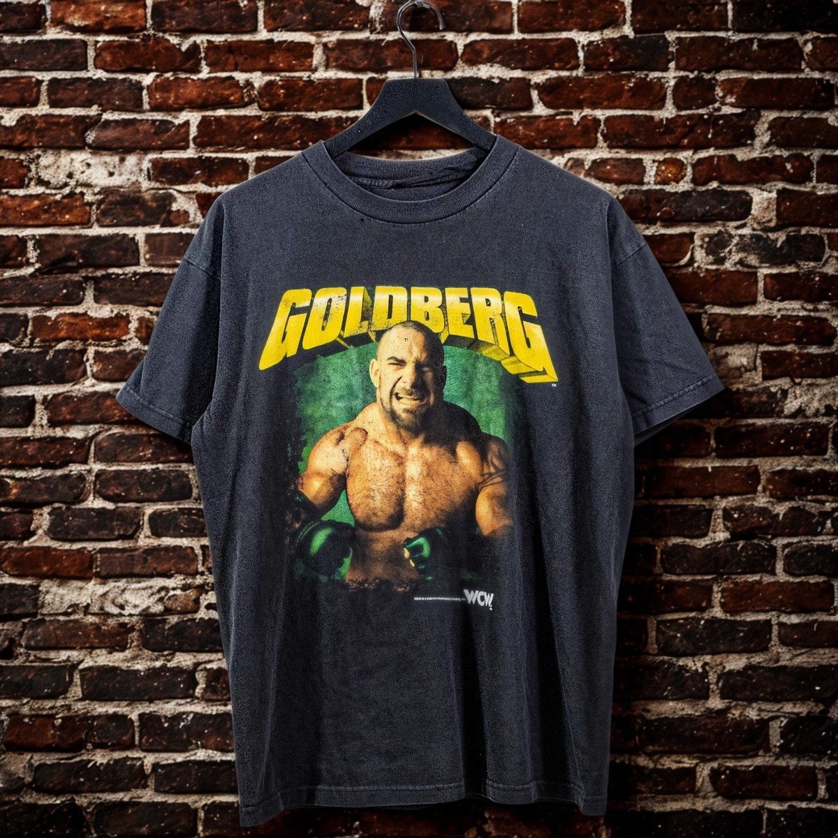 Bill Goldberg WCW Wrestling Shirt 90s The Streak Rare Sz L Black 