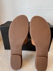 Talbots HANNAH LEATHER SLIDES size 9 Havana tan boho summer NIB — photo 2