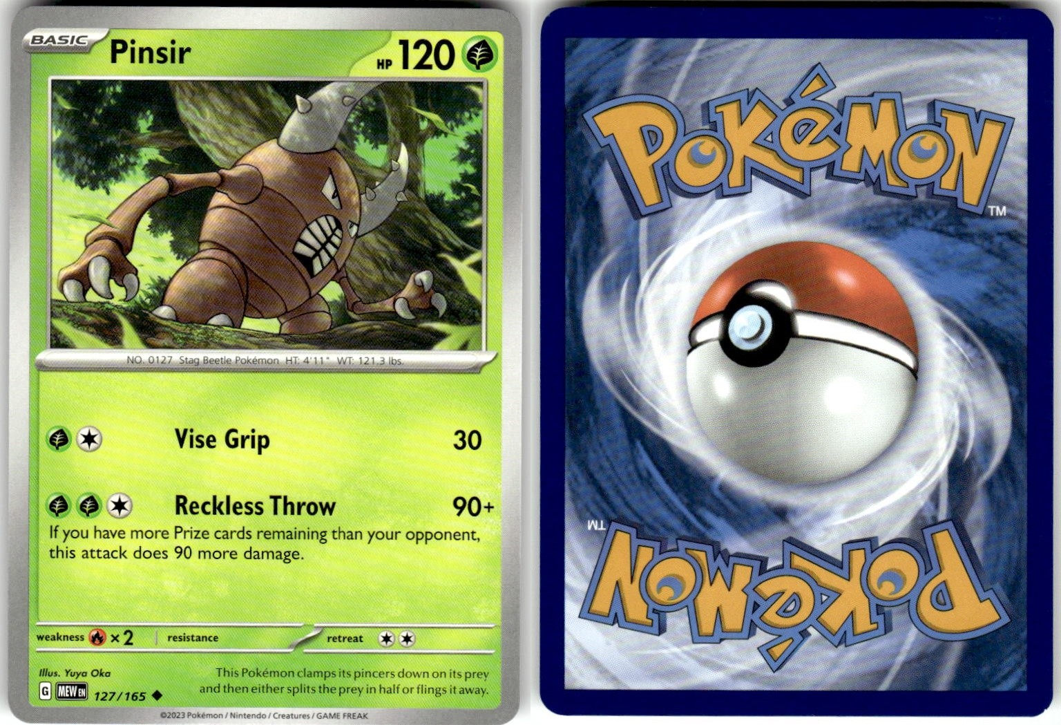 PINSIR - 127/165 - UC - 151 - POKEMON - - NM