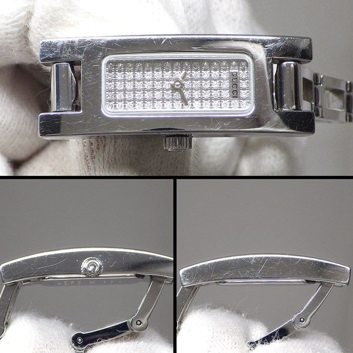 Gucci 3900L Bangle Watch Rectangular SS Dial Diam… - image 6