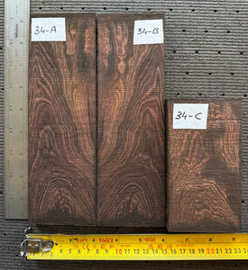 Braziliian Rosewood bridge blanks #34 (9" x 2.9" x 0.5") + extra blank