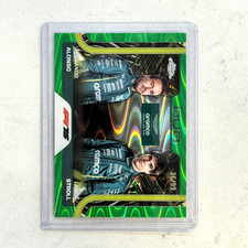 2025 Topps Chrome F1 #168 FERNANDO ALONSO LANCE STROLL Duo Green Refractor /99