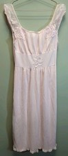 VTG Charmode Chiffon Nightgown Pink Sz34 USA Peignoir Slip Dress Lingerie Glam