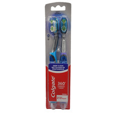 Colgate 360 Vibrating Deep Clean Toothbrush Battery Operated 2 Pack Soft NEW